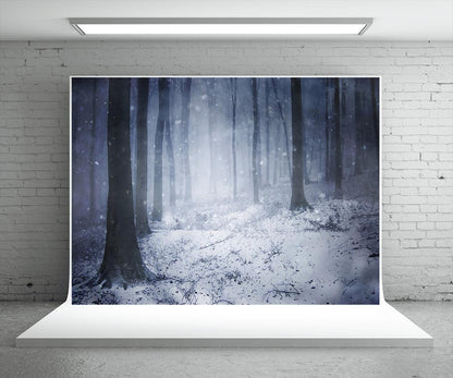 Snowflake Forest Photo Backdrop Winter Background