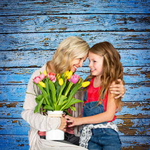 Blue Shabby Rustic Wood Planks Background Photo Backdrop KH03738