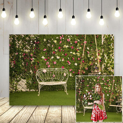 Wedding Backdrop Wedding Party Supplies Decorations Spring Background Green Garden Banner Grass Backdrop Photography for Wedding Outdoor Party Decor