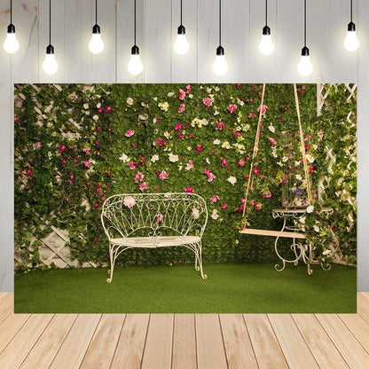 Wedding Backdrop Wedding Party Supplies Decorations Spring Background Green Garden Banner Grass Backdrop Photography for Wedding Outdoor Party Decor