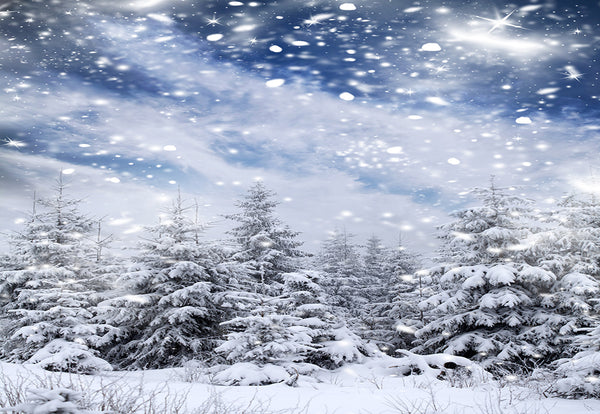 Buy Winter Background White Snowflake Forest Photography Backdrop ...