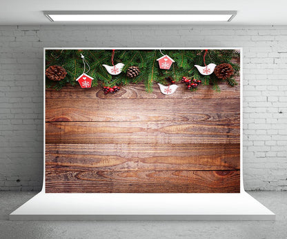 Christmas wood plank photography background