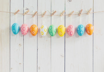 White Wood Wall Eggs Easter Photo Backdrops