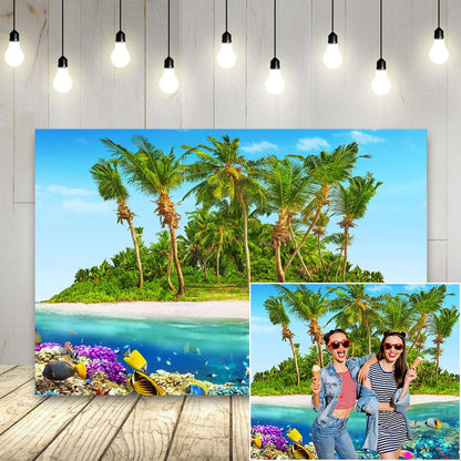 Tropical Beach Undersea Photography Backdrops