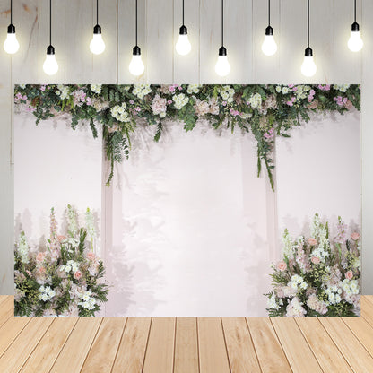 Wedding Flowers Backdrop Bridal Floral Wall White and Green Rose Photography Background Romantic Decoration Party Photo Shoot Backdrop