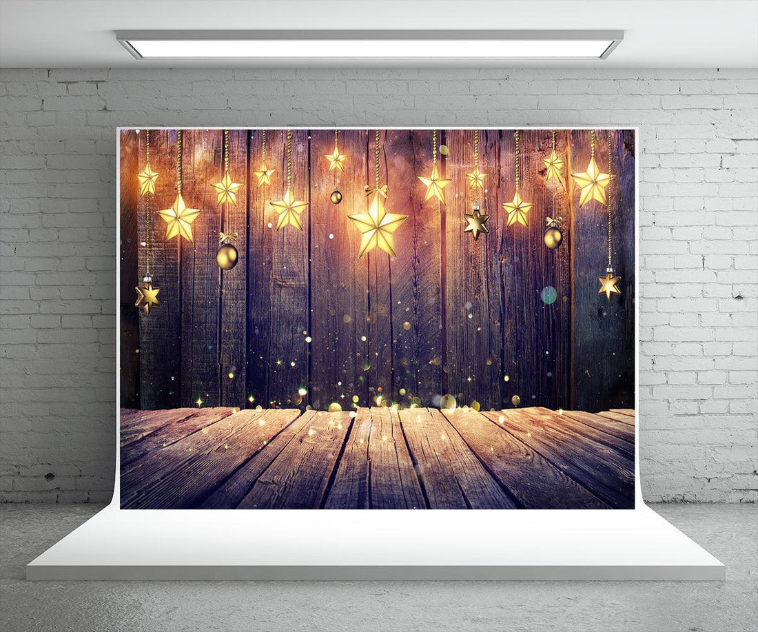 Buy Light Star Wood Wall Photography Backdrop for Christmas Online ...