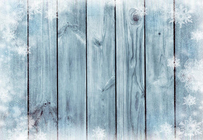 Christmas snowflake light blue wooden wall photography background