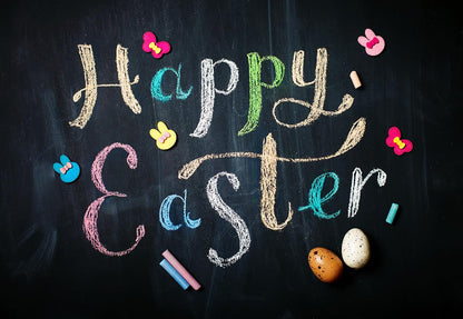 Blackboard Happy Easter Photography Backdrops Prop