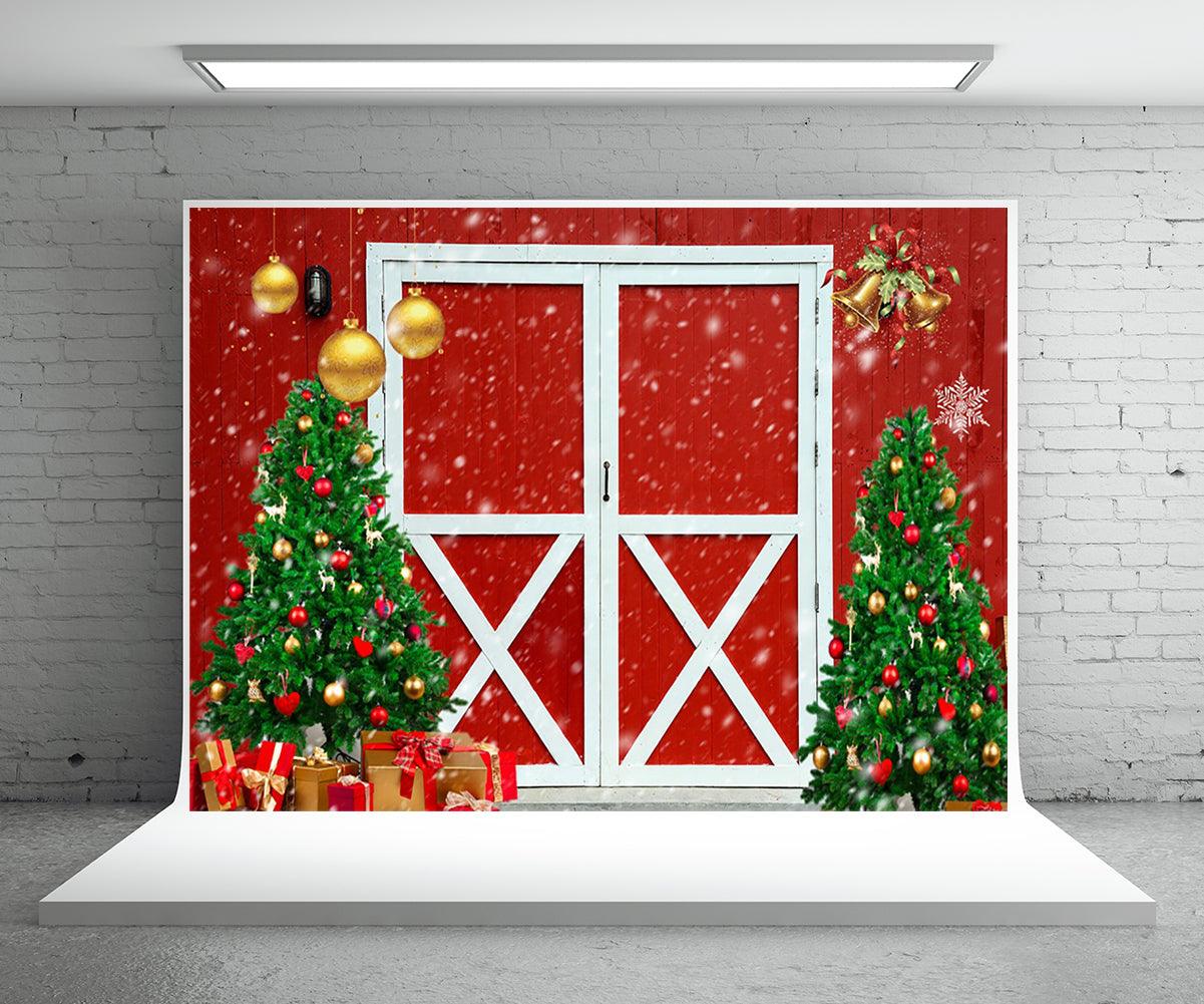 Buy Red Bran Christmas Backdrop Snowflake Background for XMAS Online ...