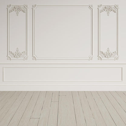 Wedding White Wall Wood Floor Backdrop for Studio