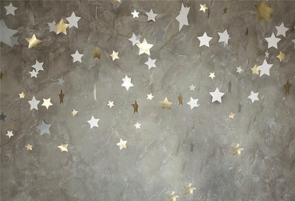 Grey Abstract Baby Birthday Portrait Stars Backdrops