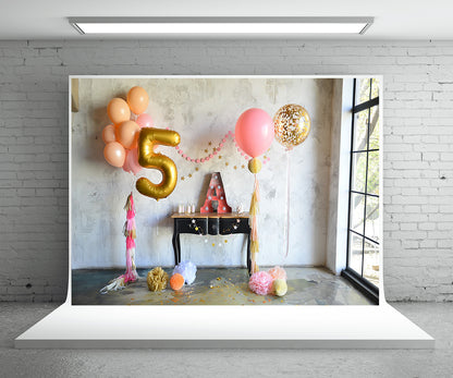 5th Birthday Photo Backdrop Decor for Party