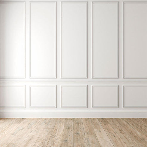 White Wall Wood Floor Backdrops for Wedding – Starbackdrop