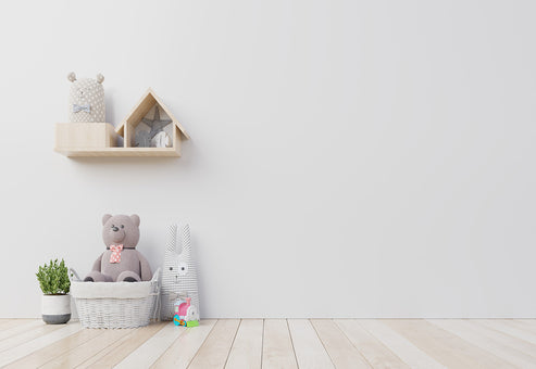 Wood Floor White Wall Bear Birthday Backdrops for Photo – Starbackdrop