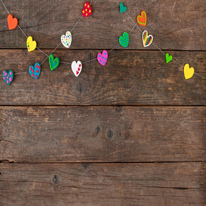 Brown Wooden Valentine Photo Backdrop