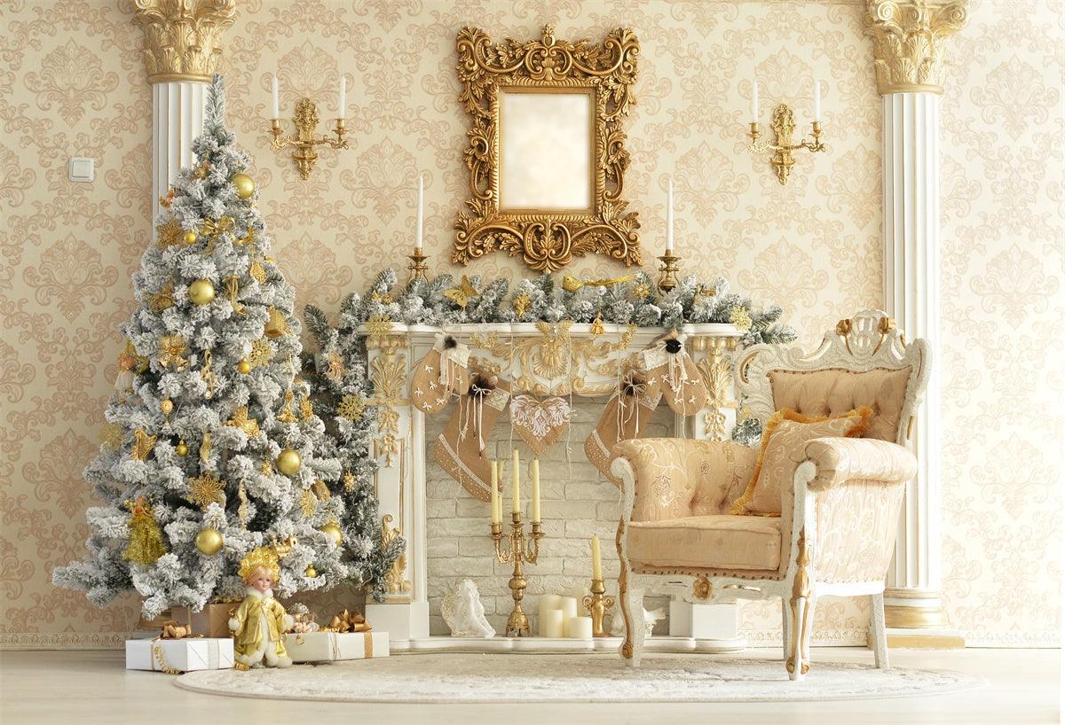 Golden Christmas Fabric Photography Backdrops – Starbackdrop