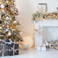 White Brick Fireplace Christmas Backdrops for Studio