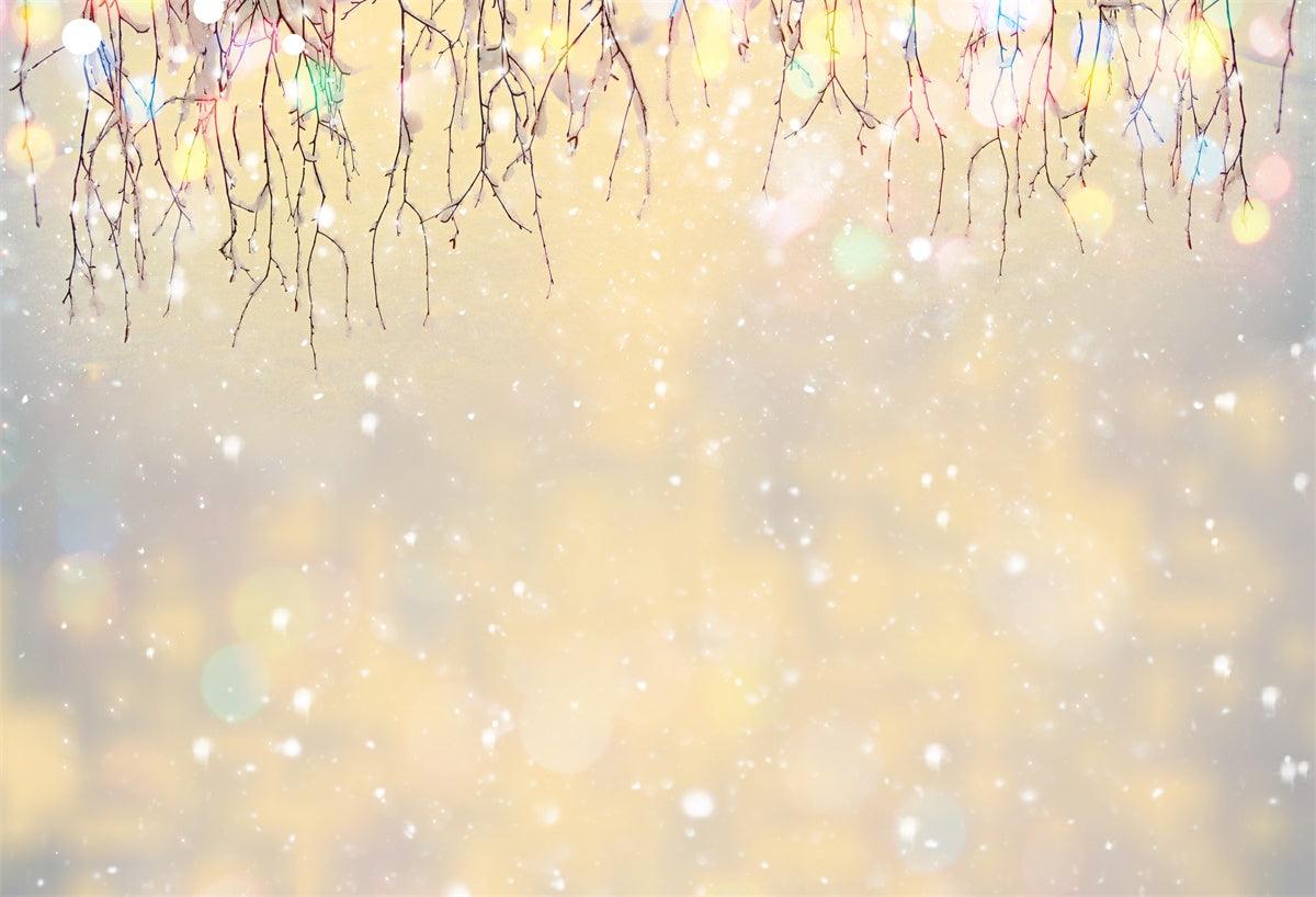 Snow Branches Glitter Christmas Photography Backdrops