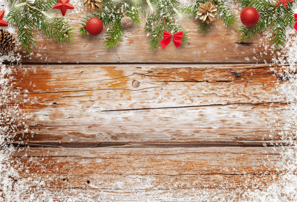 Wood Christmas with Snowflake Photography Backdrops – Starbackdrop