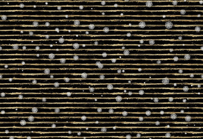 Gold and Black Stripes with Snowflake Backdrops for Party