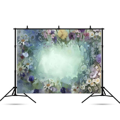 Oil Painting Vintage Flowers Background Daisy Sakura Abstract Photography Backdrop for Photo Studio SBH0024