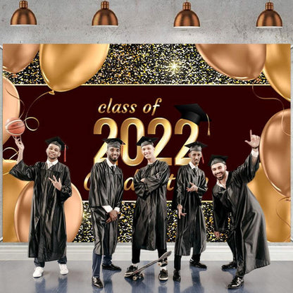 Champagne 2022 Graduation Party Backdrop for Photography Graduation Party Decorations SBH0077