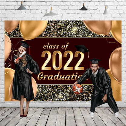 Champagne 2022 Graduation Party Backdrop for Photography Graduation Party Decorations SBH0077