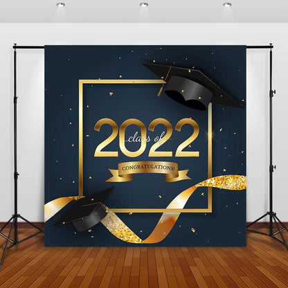 Graduation Dark Blue Background Congratulations Class of 2022 Photography Backdrop SBH0080