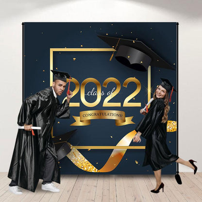 Graduation Dark Blue Background Congratulations Class of 2022 Photography Backdrop SBH0080