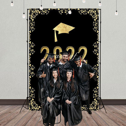 Black Background Graduation Class of 2022 Backdrop for Photography Photo Studio SBH0086