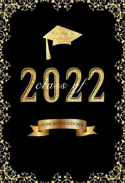 Black Background Graduation Class of 2022 Backdrop for Photography Photo Studio SBH0086