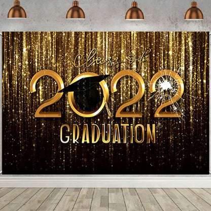 Gold Sequin Glitter Graduation Party Backdrop Background for Photography SBH0093