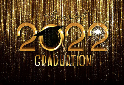 Gold Sequin Glitter Graduation Party Backdrop Background for Photography SBH0093