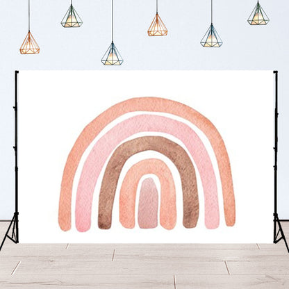 Boho Rainbow Watercolor Pink Pastel Baby Nursery Room Decoration Photography Backdrop SBH0138