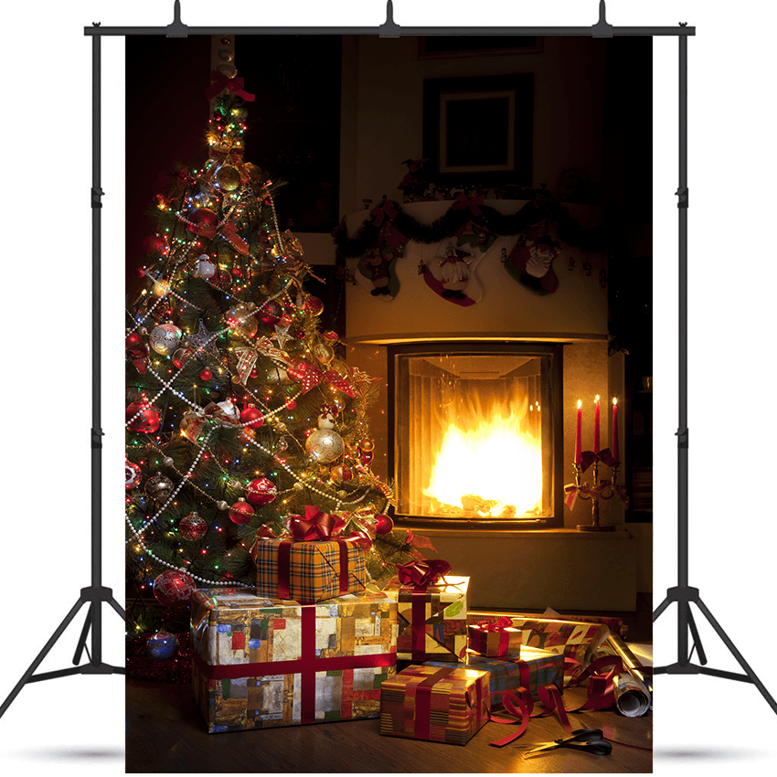 New Arrival-Interior Christmas Magic Glowing Tree Photography Backdrop SBH0210