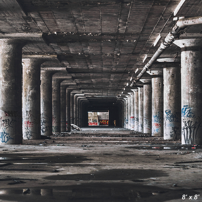 Abandoned Empty Warehouse Backdrop for Photography SBH0373