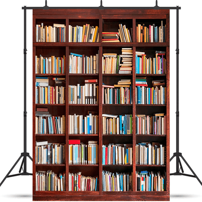 Bookshelf Filled With Books Photography Backdrop SBH0389