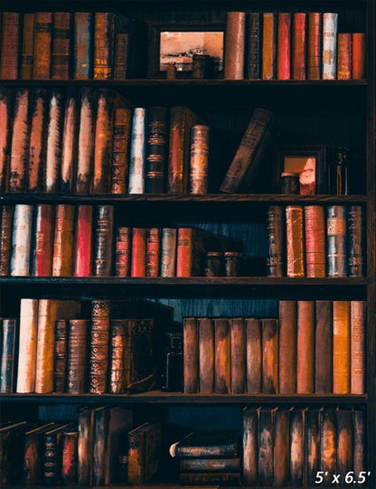 Blurred Wooden Bookshelf Photography Backdrop SBH0390