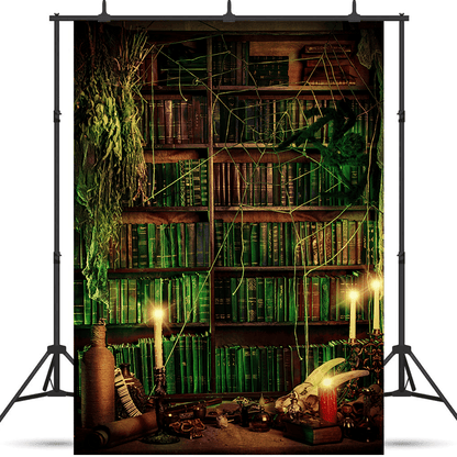 Magic Witch's Lair With Books Photography Backdrop SBH0400