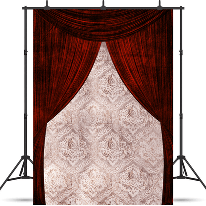 Theatrical Red Curtains Stage Backdrop for Photo SBH0415