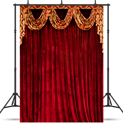 Red Theatre Stage Curtain Photo Backdrop for Studio SBH0416