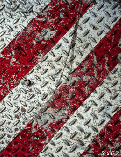 Red and White Rusty Metal Texture Fabric Backdrop SBH0425