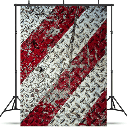 Red and White Rusty Metal Texture Fabric Backdrop SBH0425