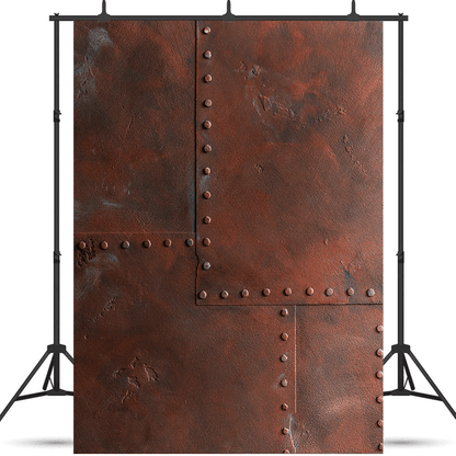 Rivets On Rusty Metal Fabric Backdrop for Grunge Photo SBH0428