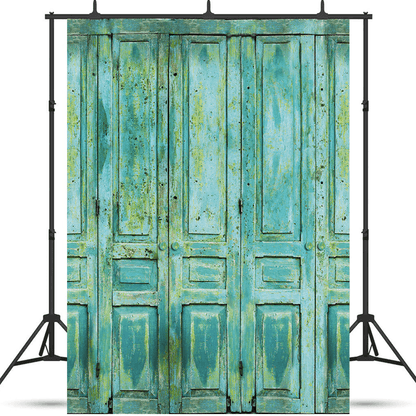 Old Town Green Retro Door Backdrop for Photo SBH0439