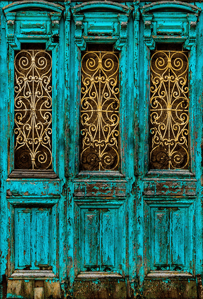 Unique Turquoise Door Backdrop for Photography SBH0440