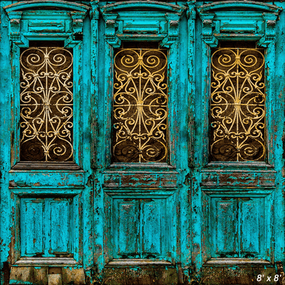 Unique Turquoise Door Backdrop for Photography SBH0440