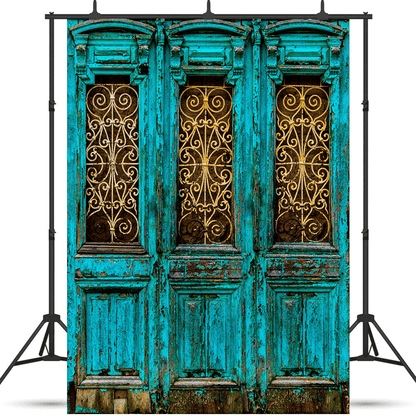 Unique Turquoise Door Backdrop for Photography SBH0440