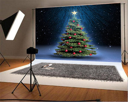 Blue Sky Night of Christmas Photography Backdrops