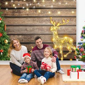 Merry Christmas Wood Wall Photo Backdrop for Photography